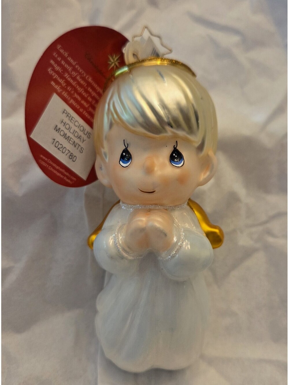 Christopher Radko Precious Moments Angel, New w/Tag, Handpainted Glass Ornament